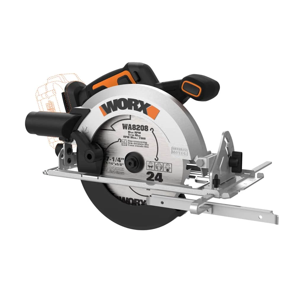 WORX NITRO 20V Brushless Circular Saw, 7 1/4-in (Tool Only) 1 WORX NITRO 20V Brushless Circular Saw, 7 1/4-in (Tool Only)