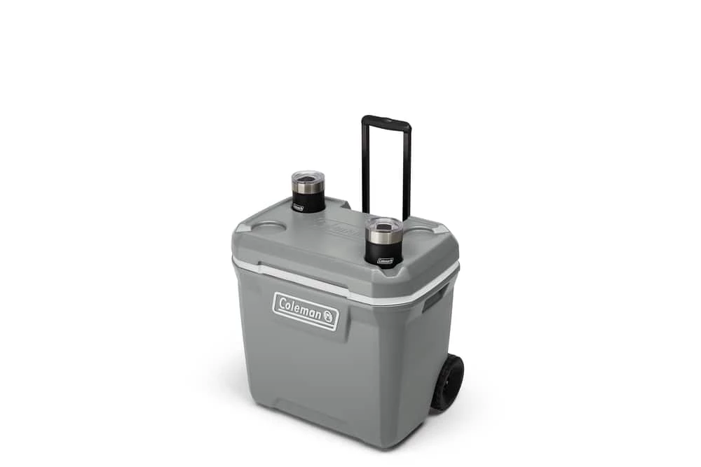Coleman Hard Wheeled Cooler, With Handle, 61.5-L, Grey 4 Coleman Hard Wheeled Cooler, With Handle, 61.5-L, Grey - Image 4