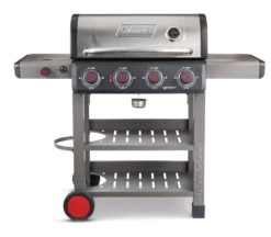 Coleman Cookout 4-Burner Propane Gas BBQ Grill With Side Burner & Storage Shelves