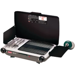 Coleman Double-Burner 20,000 BTUs Electronic Ignition Grill Camp Stove