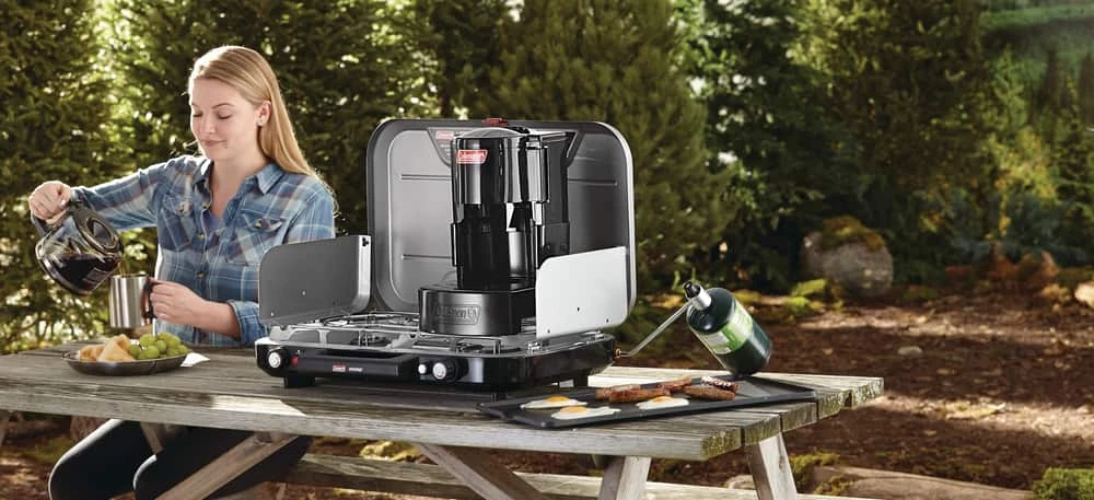 Coleman Even Temp Triple-Burner 28,000 BTUs Camp Stove With Aluminum Griddle 3 Coleman Even Temp Triple-Burner 28,000 BTUs Camp Stove With Aluminum Griddle - Image 3