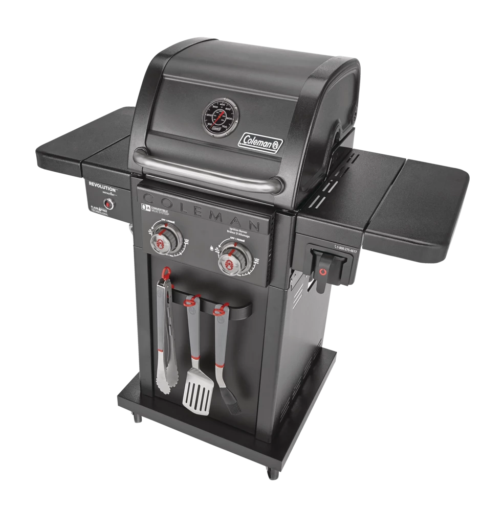 Coleman Revolution 2-Burner Convertible Propane Gas BBQ Grill With Side Shelves 7 Coleman Revolution 2-Burner Convertible Propane Gas BBQ Grill With Side Shelves - Image 7