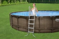 Coleman® Rattan Round Steel Frame Swimming Pool With Ladder, 18-ft X 52-in -Worx Sales Store coleman steel frame pool rattan 18 x52 e5297694 d943 48da b633 6e0f6996728d