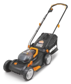WORX 2-in-1 2x20V 4Ah Battery Cordless Brushed Walk Behind Push Lawn Mower, 17-in