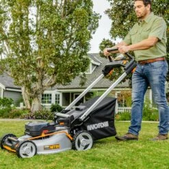 WORX 3-in-1 Variable Speed 40V 5Ah Battery, Cordless, Self-Propelled Lawn Mower, 21-in -Worx Sales Store worx 40v 21 self propelled mower 2d75a017 5e6b 4e6b 8235 c372025139e5