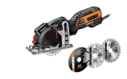 WORX WX420L 4A Versacut Compact Circular Saw With Assorted Blades & Laser Guide, 3-3/8-in