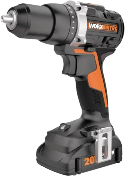 WORX WX102L 20V Nitro Power Share Brushless Cordless Drill/Driver With Battery & Charger, 1/2-in